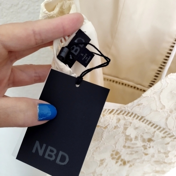 NWT NBD only yours mini asymmetric laced dress sz S - Picture 9 of 10